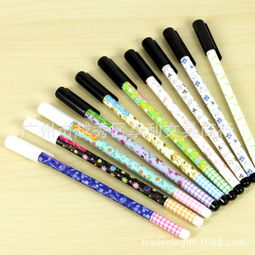 日韩国创意学生文具用品 清新翠花系列黑色中性笔 水笔 考试专用